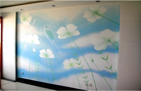 武宣画墙绘怎么画好白云的蓬松感？