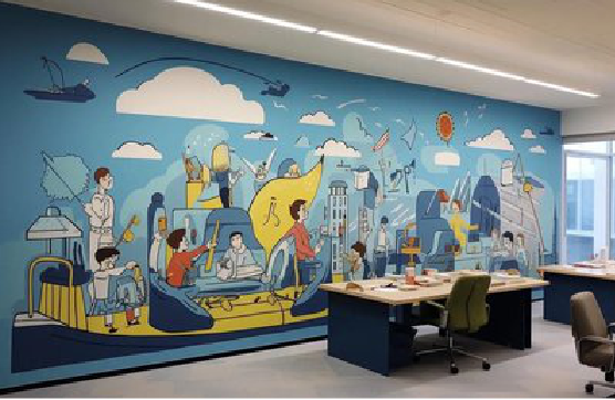 武宣办公室墙绘的特点。