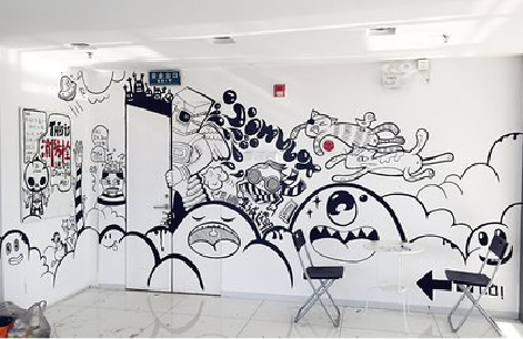 武宣手绘墙并非传统涂鸦。